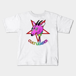 Cult leader pink colorful goat Kids T-Shirt